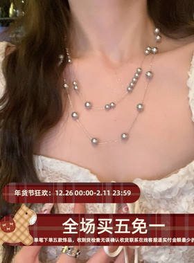 双层满天星珍珠项链女高级感