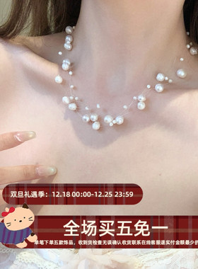 超仙天然淡水珍珠项链多层叠戴