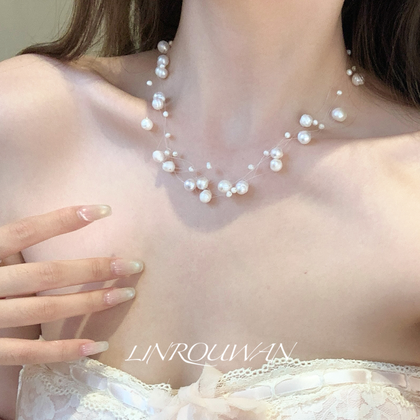 超仙天然淡水珍珠项链多层叠戴