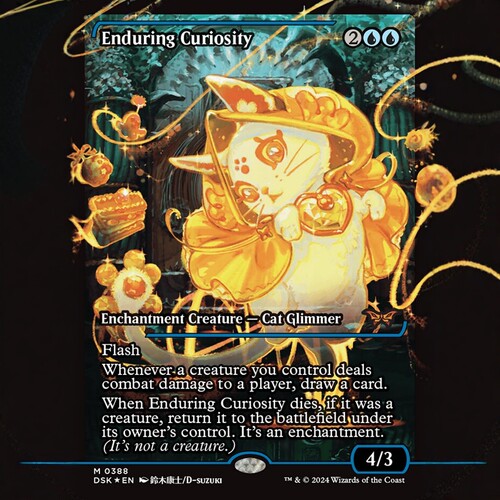 万智牌 永续好奇体Enduring Curiosity 英文日印原画闪 DSK暮悲邸