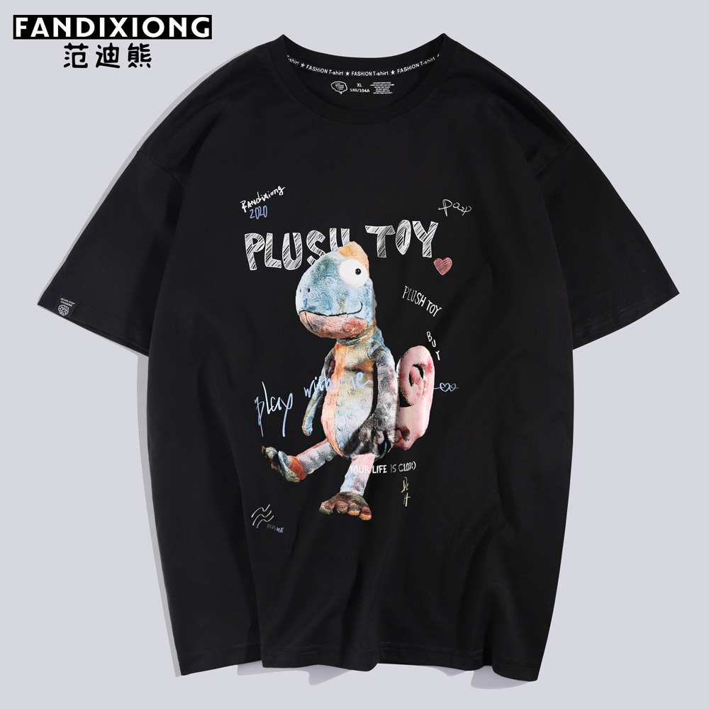 涂鸦ins小恐龙圆领嘻哈街舞衣服