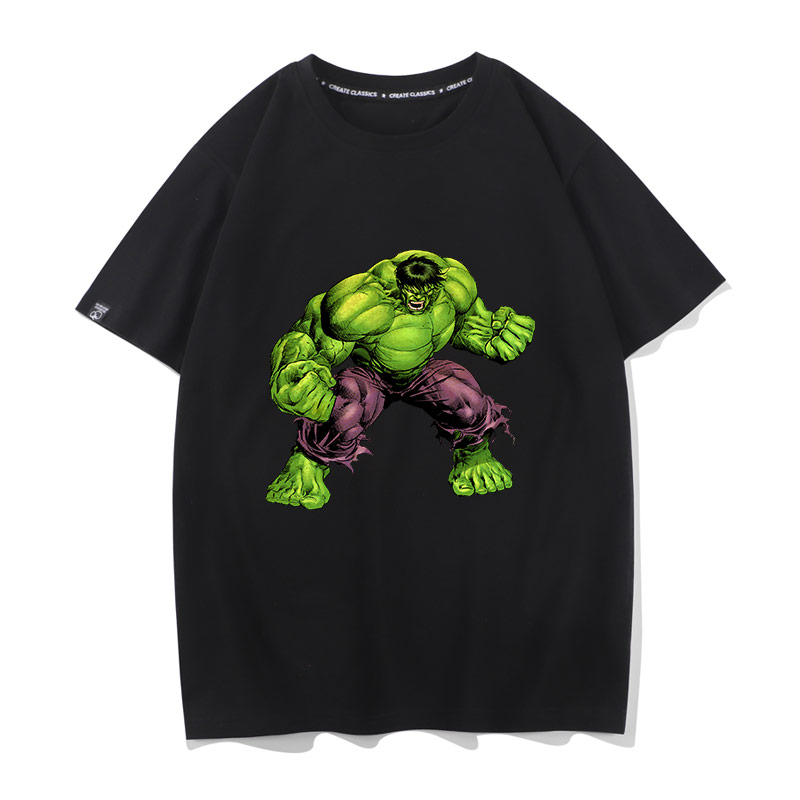 秀洛绿巨人夏季男士学生t恤短袖宽松半袖纯棉潮流圆领体恤打底衫
