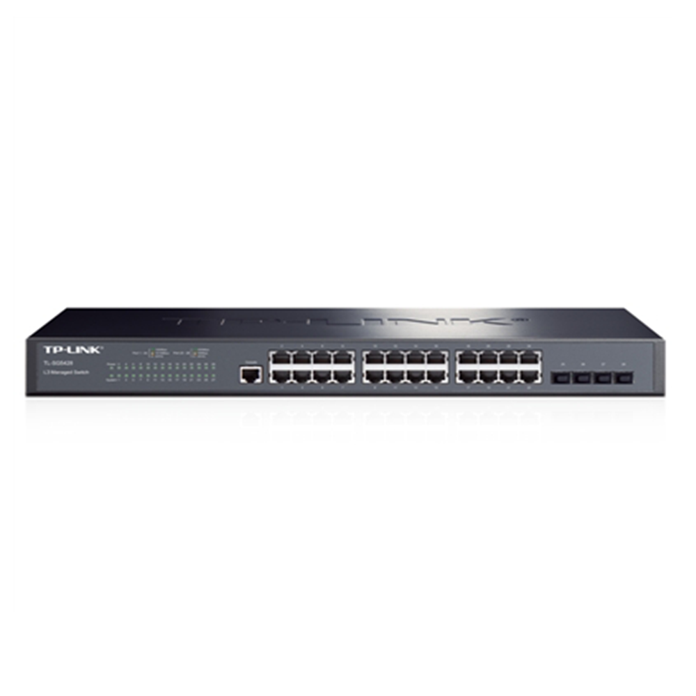 普联TP-LINK TL-SG5428 24口千兆三层网管型核心交换机4个SFP光纤端口汇聚VLAN划分端口汇聚分线分流器