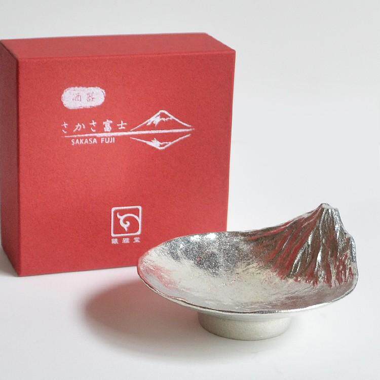 日本 naft 银雅堂 水中倒立富士山 锡质酒杯 酒碗 烈酒杯 礼品