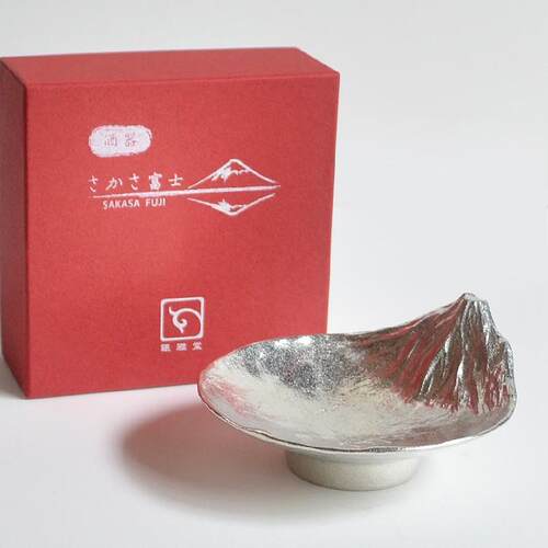 日本水中倒立富士山锡质酒杯礼盒