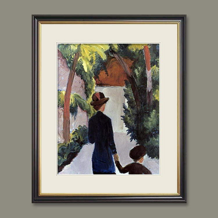 倍丽饰画/August Macke作品/Mother & Child in the Park玄关画