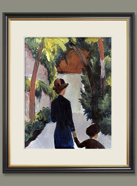 倍丽饰画/August Macke作品/Mother & Child in the Park玄关画