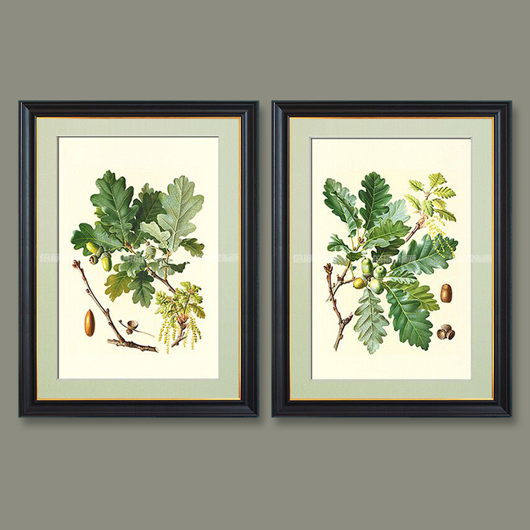 春春橡树果实美式风家具店装饰画