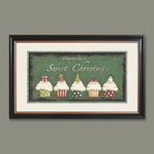 进口芯装 Merry Christmas圣诞糖果蛋糕儿童房咖啡馆美国原版 饰画