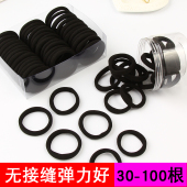 扎头绳女扎头皮筋高弹力耐用发圈黑色皮套橡皮筋头饰绑发绳不勒发