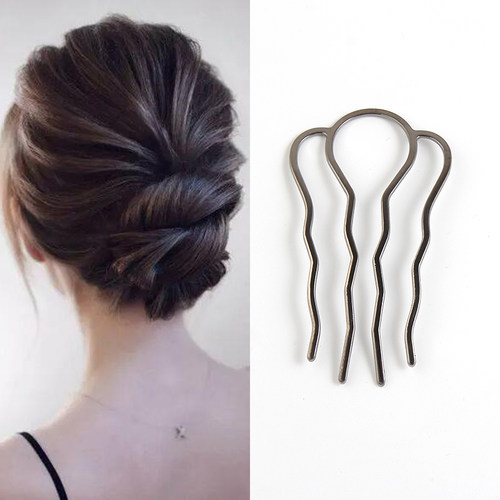 盘发梳金属材质简约百搭无焊接