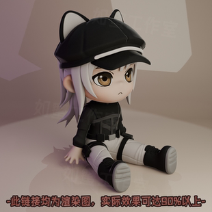 三角洲行动 游戏周边邪恶猫猫头露娜Q版装饰模型手办摆件送礼