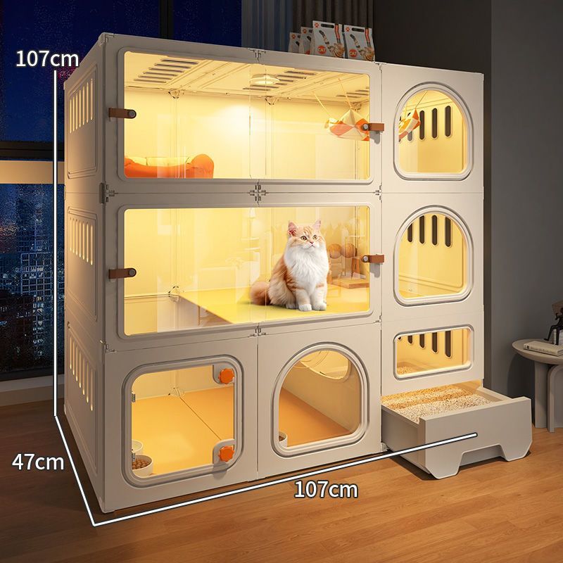 猫别墅带厕所一体抽屉式超大空间豪华猫柜一室一厅一卫家用猫笼子