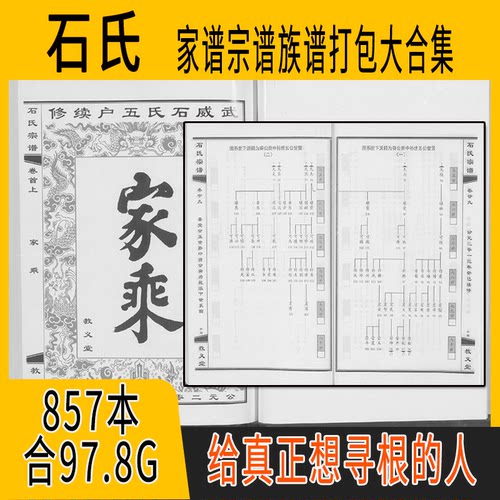 石氏家谱 石氏族谱  石氏宗谱 石姓祖谱寻根溯源研究收藏集合打包