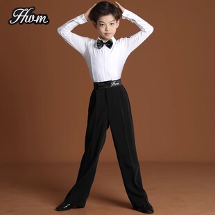 男孩专业拉丁舞比赛服男童规定服套装少儿童艺考级衬衫裤子标准服