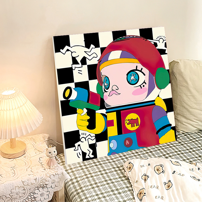 2023新款钻石画全钻儿童创意童趣十字绣带框水钻可爱5d卧室高级感