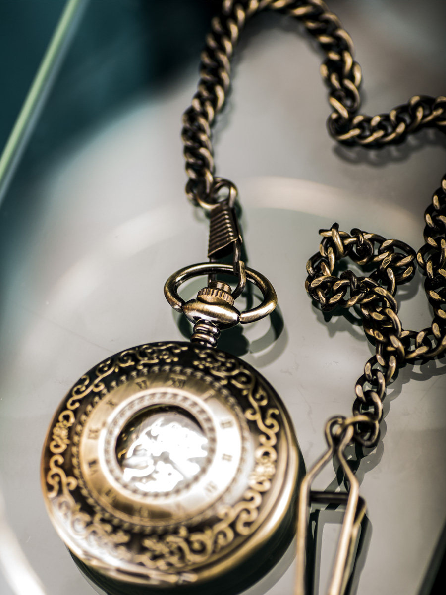 TIANGUAN 축복 경계 TENG YUN 패턴 완전 자동 기계식 주머니 시계 복고풍 플립 남성과 여성의 교수형 시계 골동품 학생 빛나는