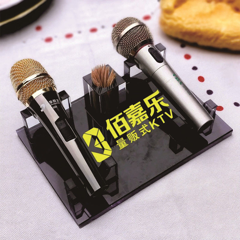 桌面水晶话筒架ktv夜场话筒放置架话筒支架话筒座麦克风支架摆件