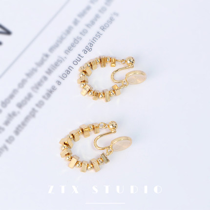 复古法式蚊香盘耳夹小众气质港风耳饰高级感独特无耳洞耳夹女耳环