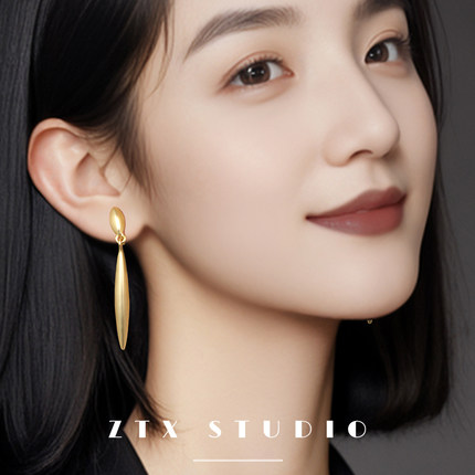方圆脸适合的耳夹无耳洞女新款气质金色高级感蚊香盘夹耳式耳环