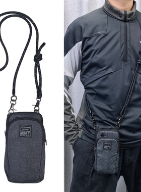 很轻便的多功能手机包可调节伞绳斜挎肩带单肩小包穿皮带腰包两层