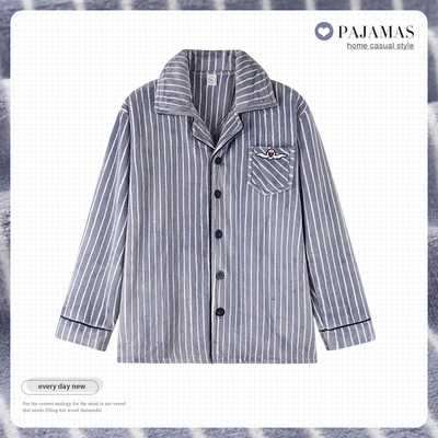 中年爸爸睡衣男款秋冬长袖珊瑚绒