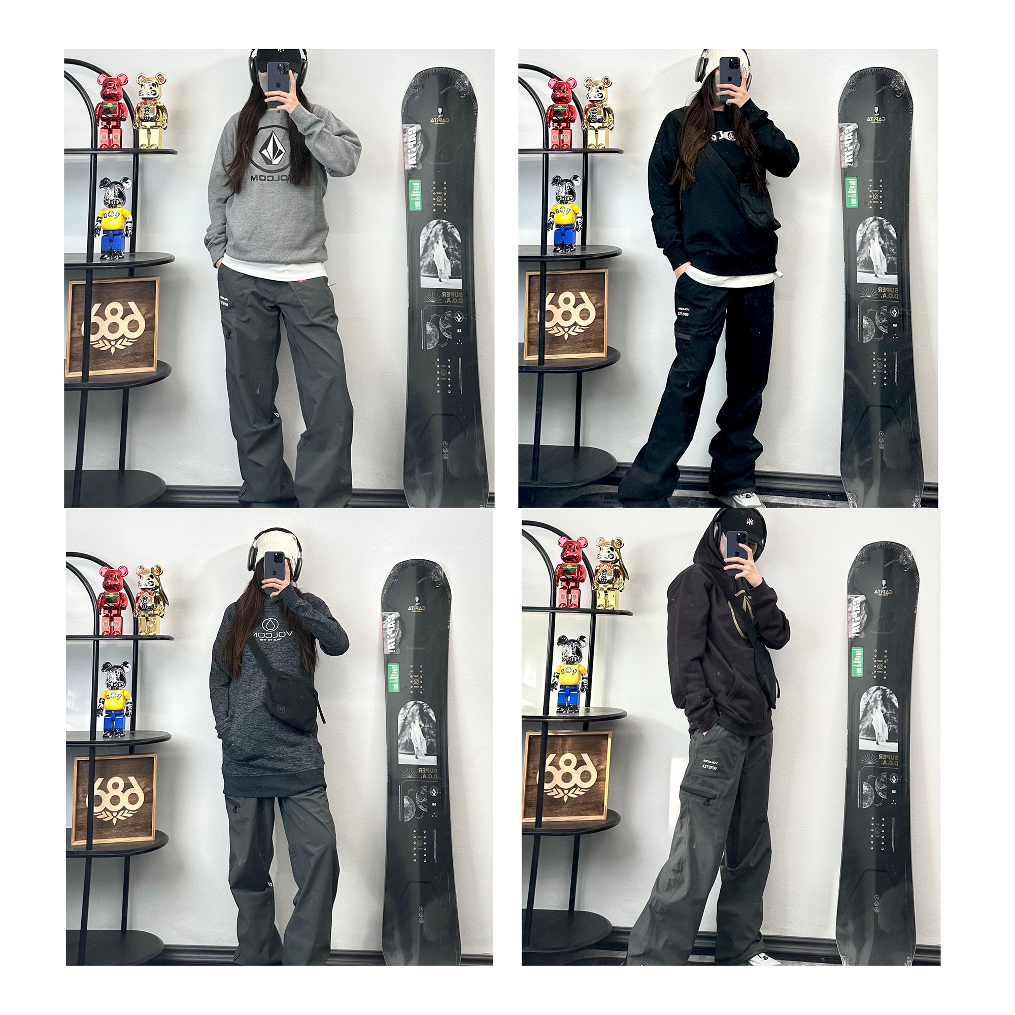 现货 Volcom/钻石 男女款单板滑雪帽衫 保暖卫衣 长袖套头5