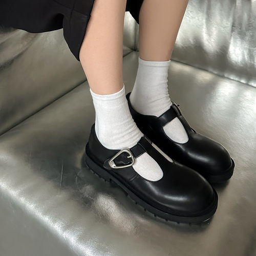 SGIRL英伦风圆头平底玛丽珍单鞋