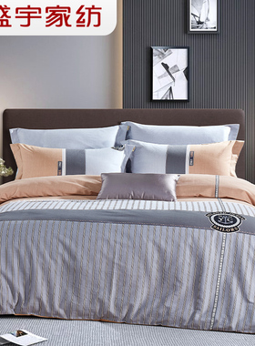 盛宇家纺床上用品全棉纯棉四件套磨毛网红北欧简约风床单被套套件