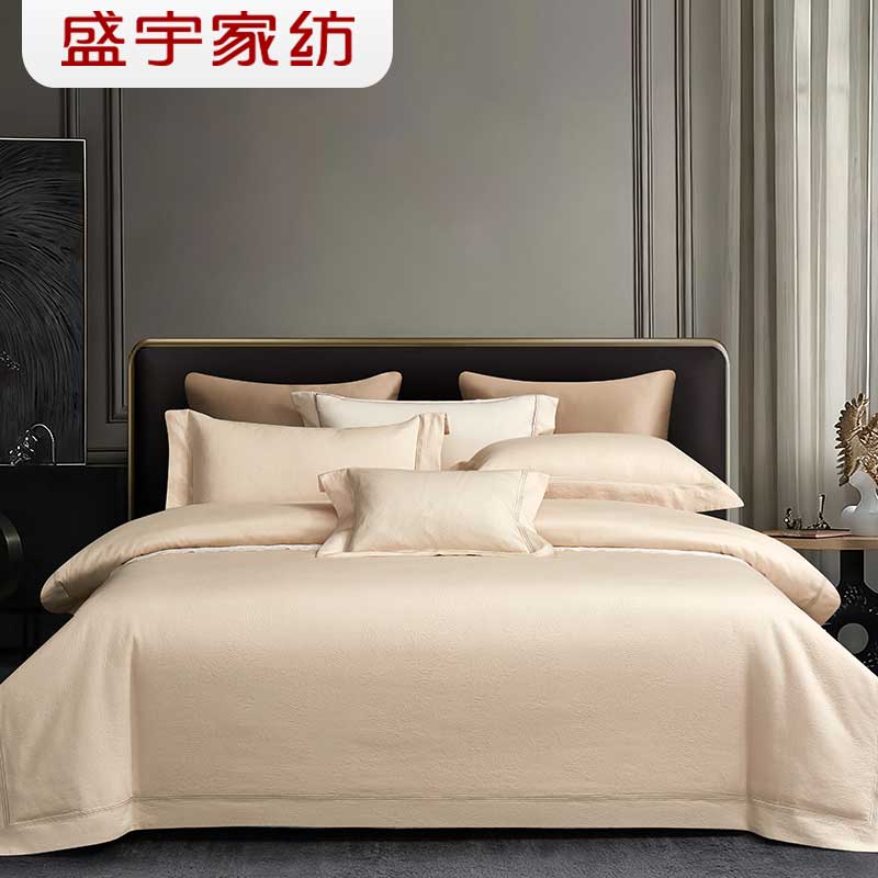 盛宇家纺 2026春夏新品 厚织物提花绣花四件套 180*200 嘉霓 香槟