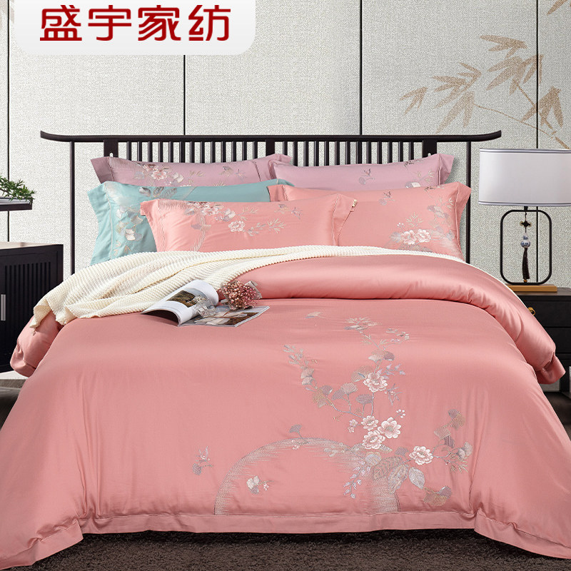 盛宇家纺60s全棉荷塘月色四件套