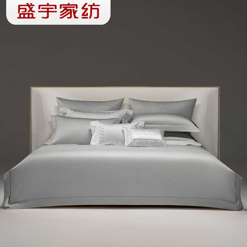 盛宇家纺 2026春夏新品 金丝棉提花色织180*200四件套 安妮烟云灰