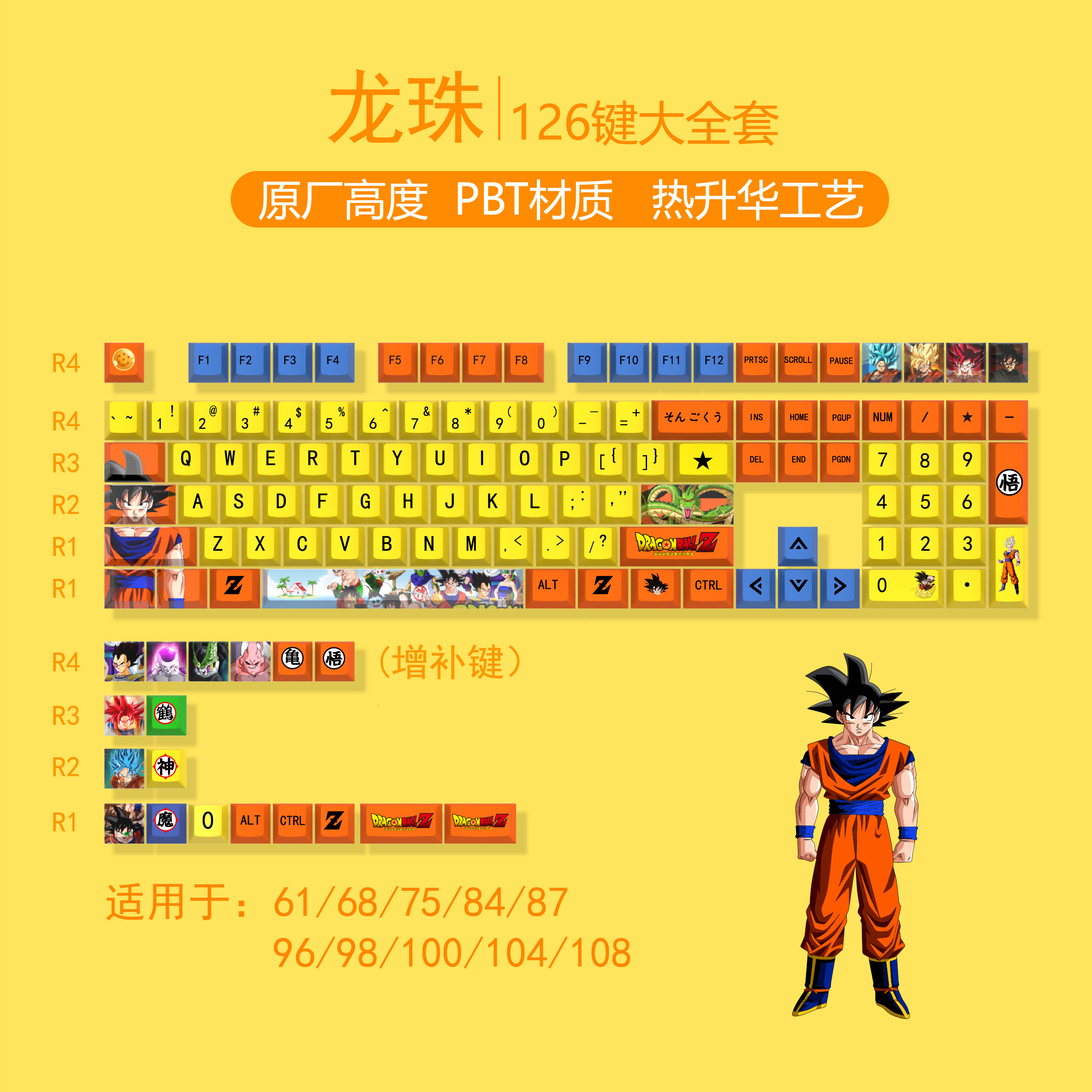龙珠键帽PBT材质热升华工艺