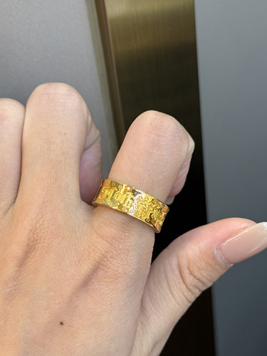 足金黄金镜面戒指送女友礼物