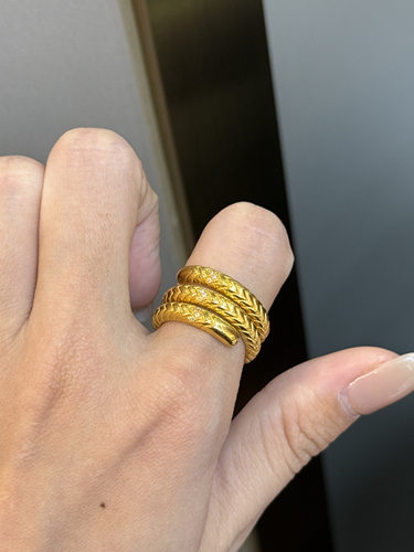 足金黄金蛇戒指送女友礼物