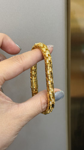 足金黄金蛇骨手链送女友礼物