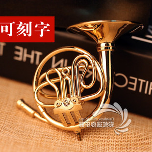 铜制镀金西洋管乐迷你圆号乐器模型圆号胸针礼物男女朋友创意礼品