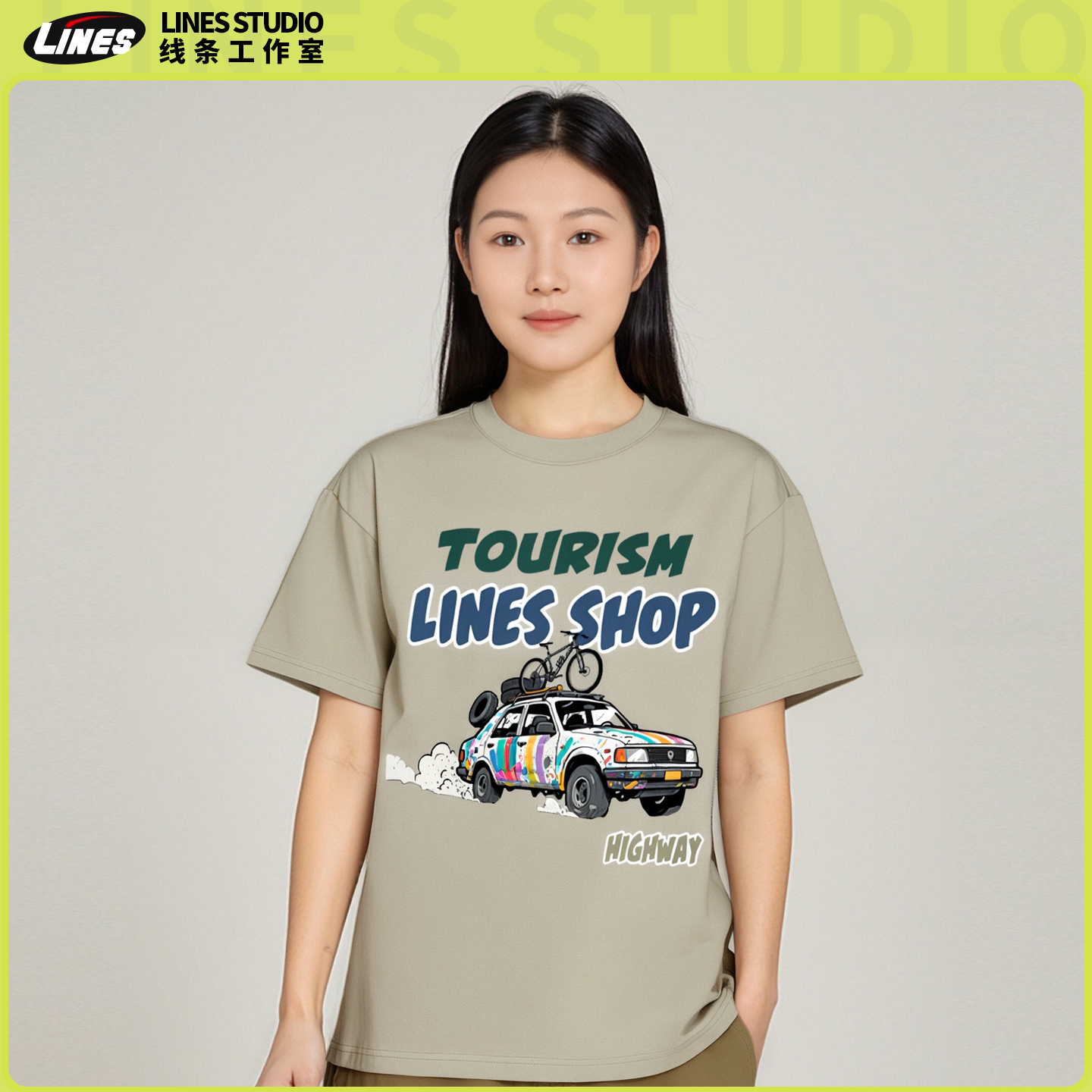 旅行字母涂鸦印花短袖T恤情侣t恤