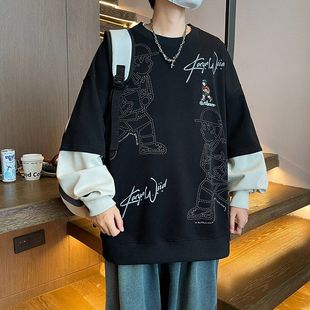 上衣外套 青少年学生套头圆领卫衣秋季 8815P40秋秋季 卫衣男打底衫