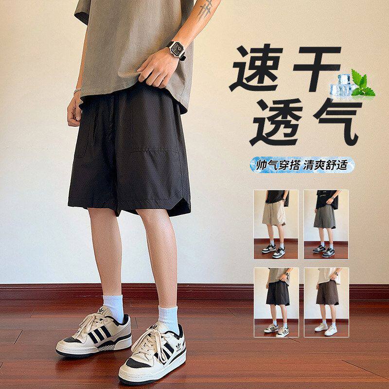 夏季薄款工装短裤12岁男孩初高中学生13休闲裤15冰丝宽松五分裤子