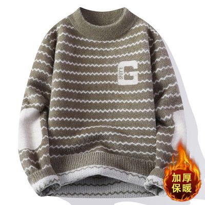 秋冬季青少年毛衣男孩初高中学生加厚内搭线衣大童冬装针织打底衫