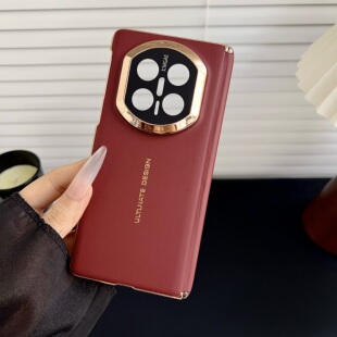 适用华为MateX7手机壳新款matex7保护套折叠屏带中轴matex7典藏版皮纹手感超薄防摔电镀皮革高端外壳男后壳女