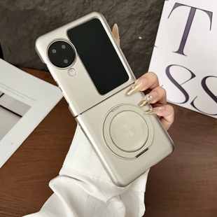 适用oppofindn3flip手机壳findn2flip新款磁吸旋转支架折叠屏保护套全包金属漆防摔超薄高级感男士女款外壳