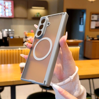适用于三星ZTriFold手机壳新款防摔Galaxyztrifold三折叠双中轴铰链全包保护套Magsafe磁吸半透明磨砂外壳男