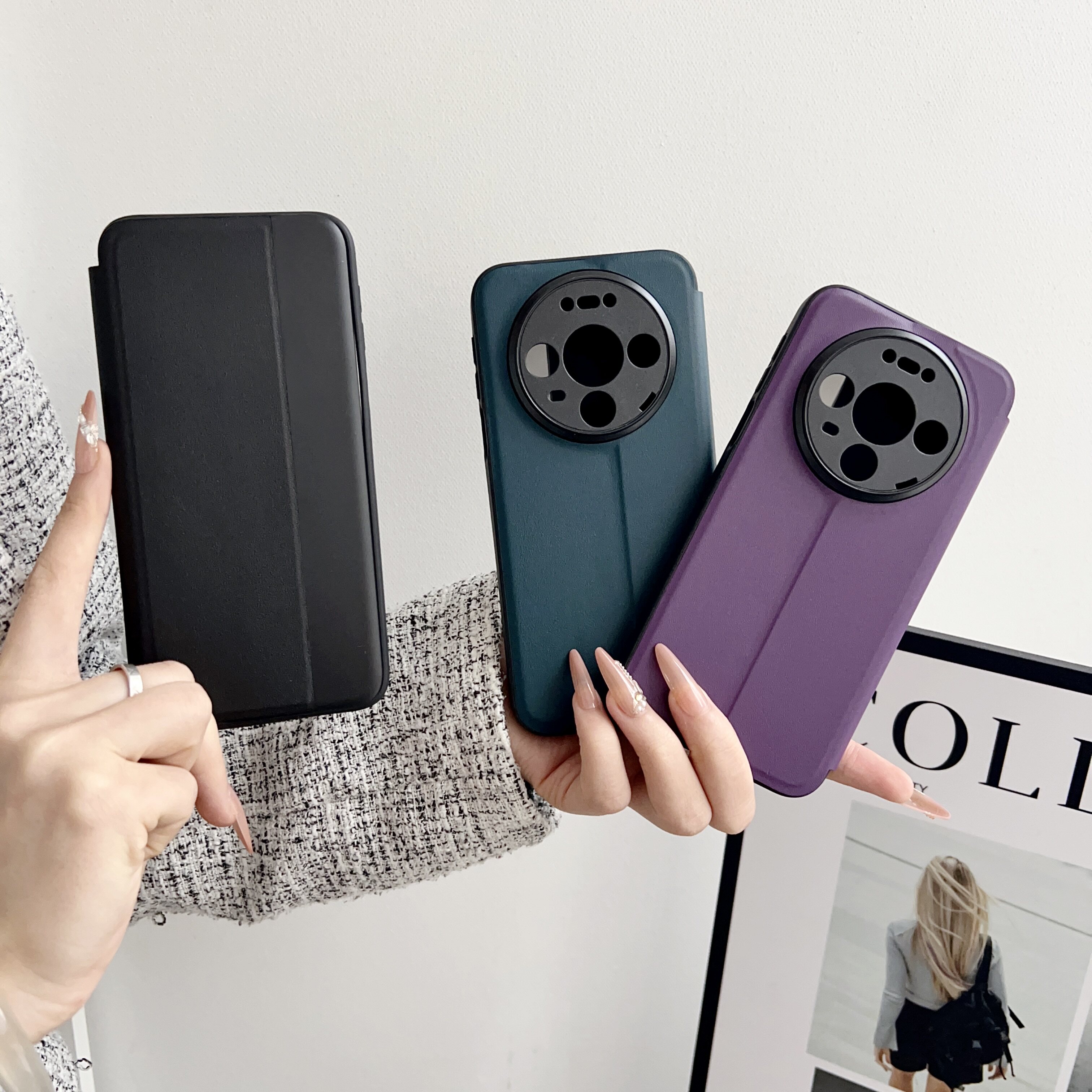 适用华为mate70pro手机壳mate80promax素皮磁吸翻盖镜头全包mate70新款视窗保护套60pro+防摔M70优享版十男女