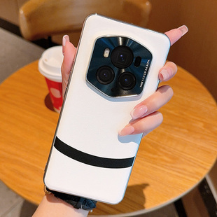 适用华为荣耀magic6rsr手机壳高级感素皮Magic6至臻版新款奢华防摔保护套MAGIC6RSR电镀5g极简商务轻奢高端男