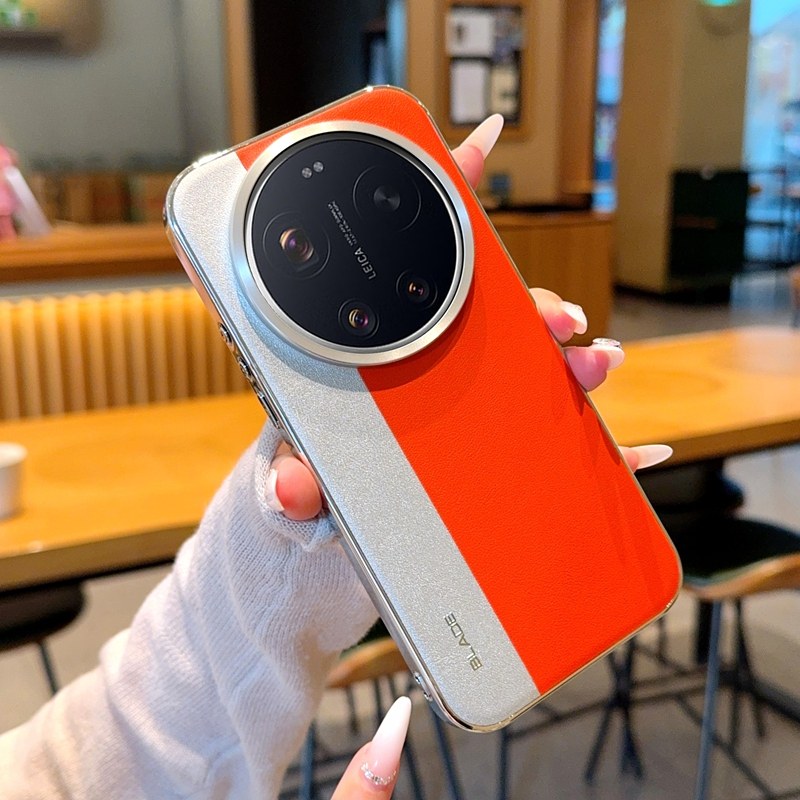适用小米17Ultra手机壳皮纹新款全包网红超薄创意徕卡标相机款小米17Ultra保护套奢华超薄双拼色电镀防摔男女
