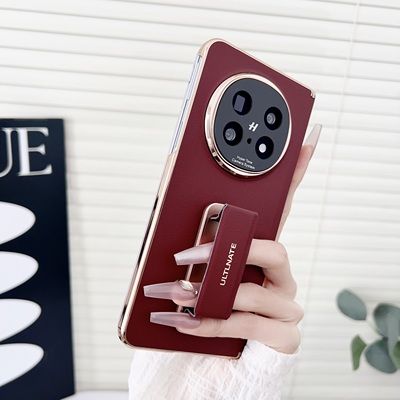 适用OPPOfindN5手机壳OPPON5折叠屏保护套真皮中轴保护镜头全包防摔findN5旋转腕带素皮支架高级感N5外壳新款