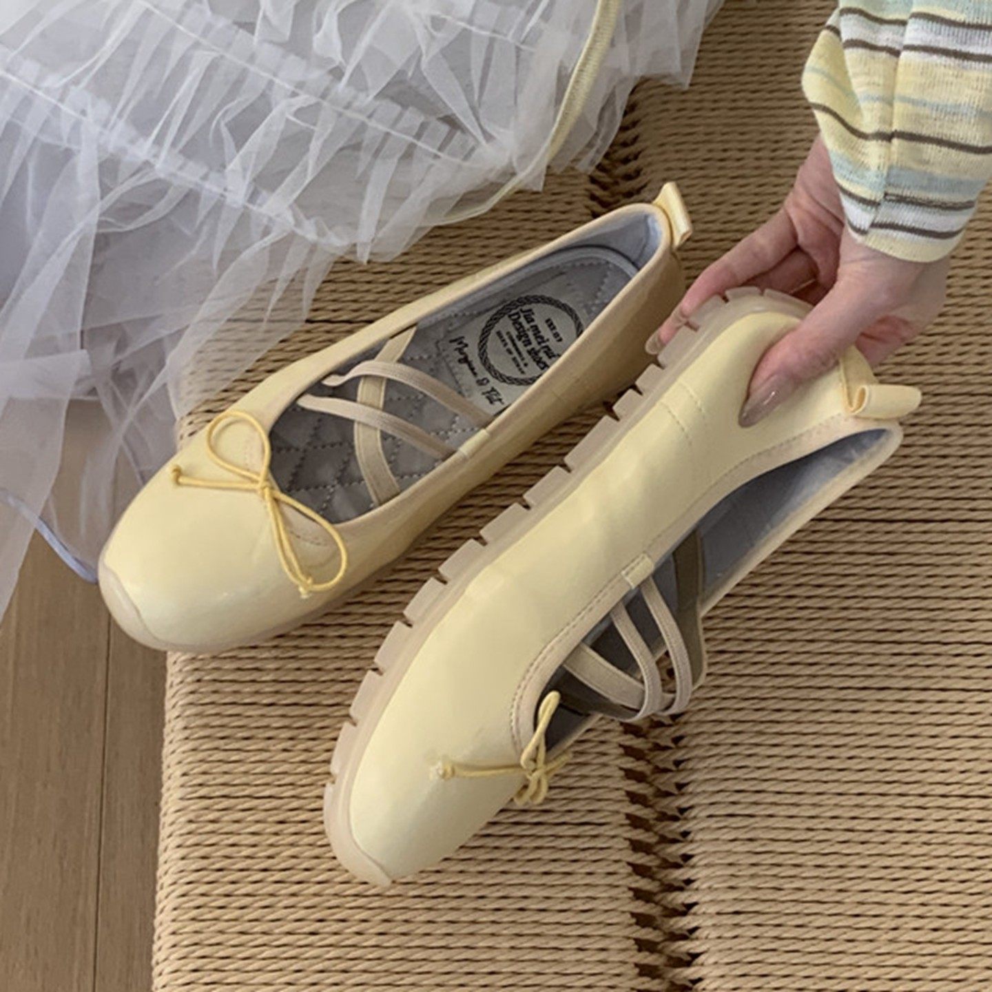 法式平底蝴蝶结包鞋女2026春季新款韩版通勤鞋交叉松紧带玛丽珍鞋,女鞋,浅口单鞋,淘宝优惠券,粉丝福利购,淘宝优惠卷