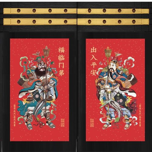 年画门神贴画手绘门贴门幅